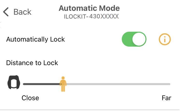 I LOCK IT App settings automatic mode lock